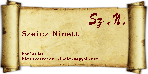 Szeicz Ninett névjegykártya